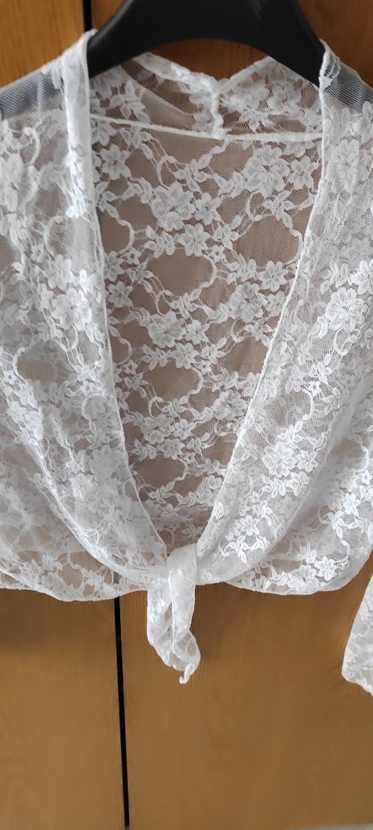 Coprispalle donna pizzo bianco