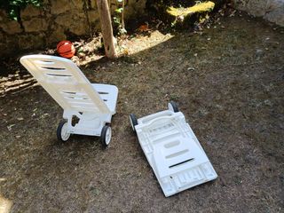 2 Sillas de playa con carro y ruedas