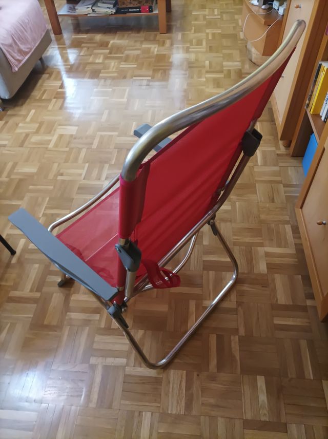Silla de campo reclinable roja
