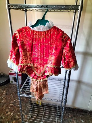 Traje Fallera Niña Rojo y Dorado