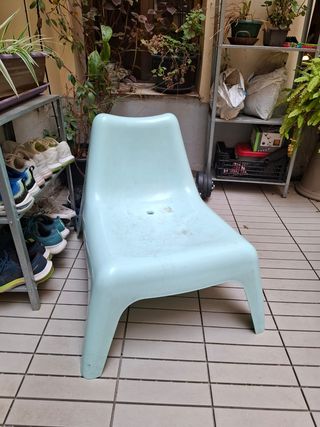 Sillón de exterior color verde azulado