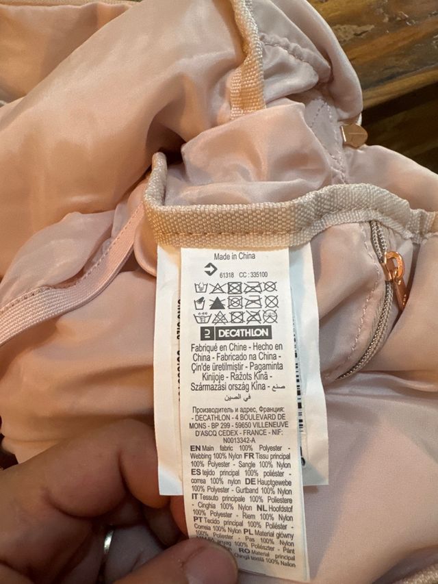 Bolsa rosa acolchada de danza