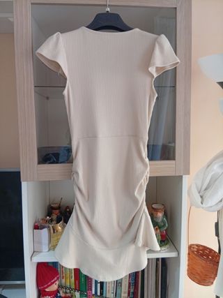 Vestido canalé Shein beige
