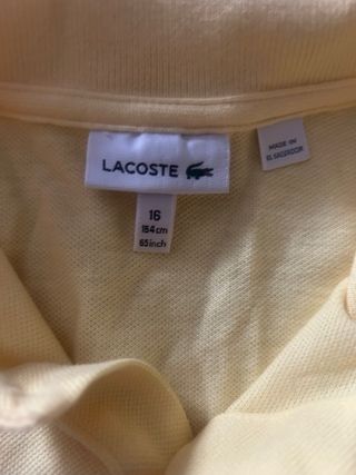 Polo Lacoste Amarillo Talla 16
