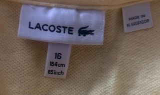 Polo Lacoste Amarillo Talla 16