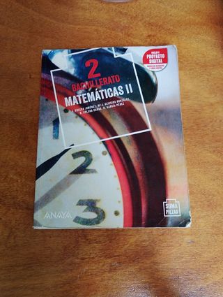 Libro Matemáticas II de 2° de Bachillerato