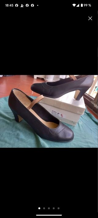 Zapatos Flamenco Iniciación Talla 40 Negros