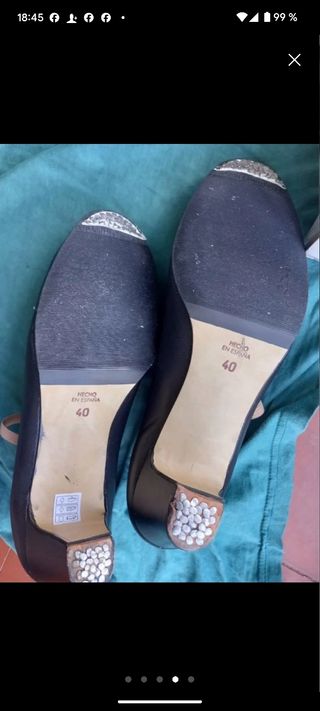 Zapatos Flamenco Iniciación Talla 40 Negros