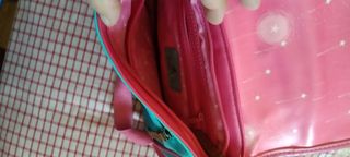 Bolso rosa y turquesa