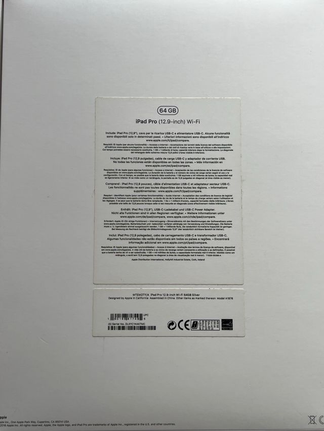 Caja iPad Pro 12.9 Apple