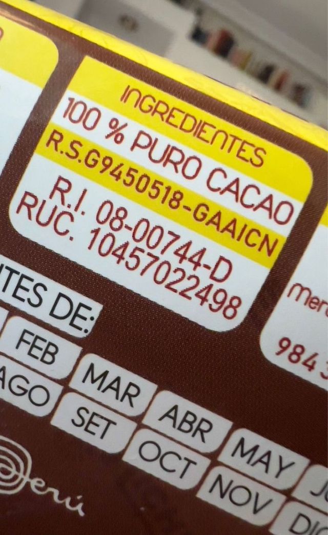 Pasta pura cacao chuncho peruano