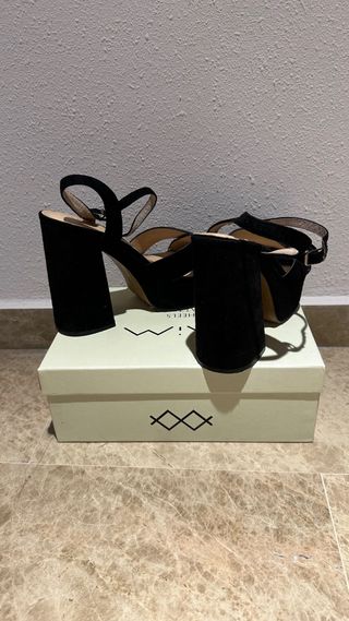 Sandalias de plataforma tacón negras