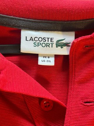 Polo Lacoste Sport bicolor rojo y gris XXXL