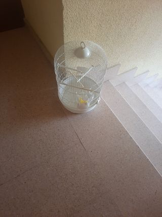Jaula para pájaros blanca