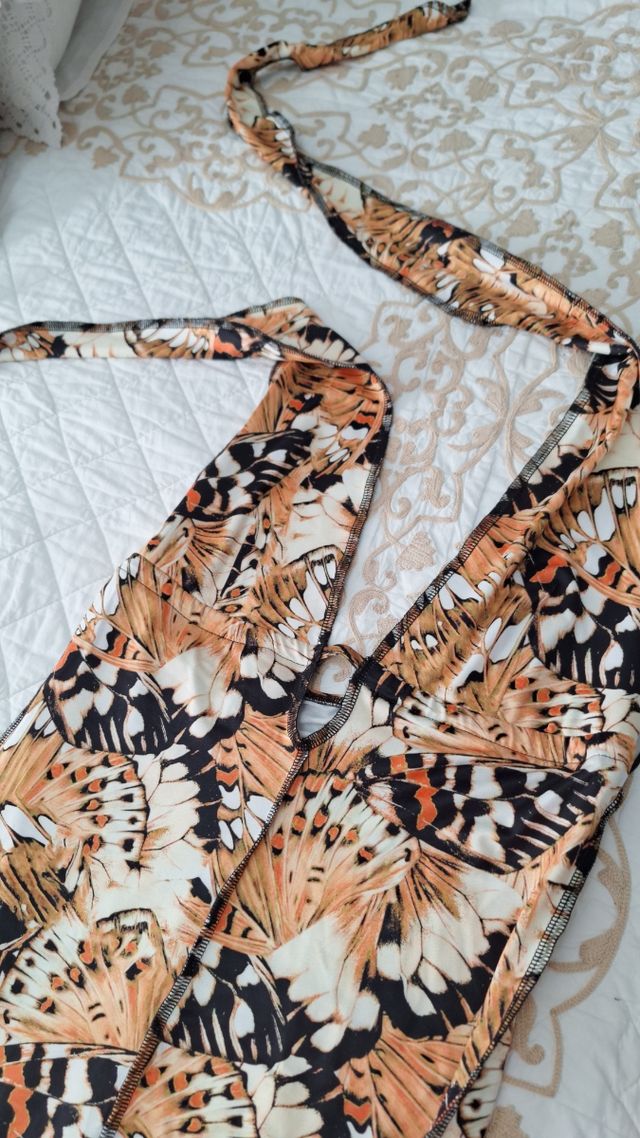 Vestido largo estampado mariposas