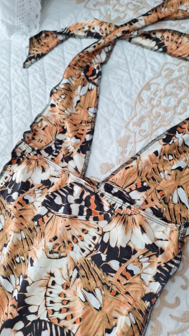 Vestido largo estampado mariposas