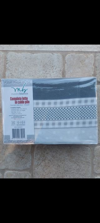 Completo Lenzuola Pile Singolo Mastro Bianco