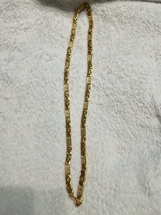 Conjunto bisutería pulsera y cadena dorada hombre
