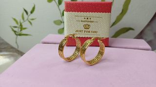 Pendientes Aro Greca Chapado Oro 18k
