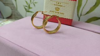 Pendientes Aro Greca Chapado Oro 18k
