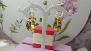 Pendientes Aro Greca Chapado Oro 18k