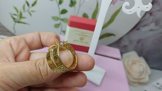 Pendientes Aro Greca Chapado Oro 18k