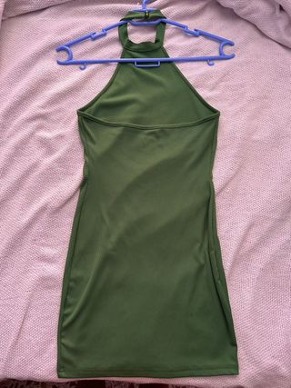 Vestido Mujer Verde Halter