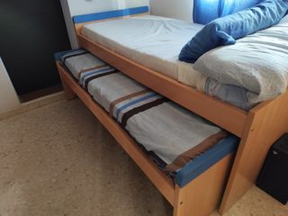 Cama nido con 2 colchones y 3 cajones
