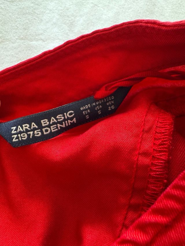 Blusa Zara Roja Volantes Manga Larga