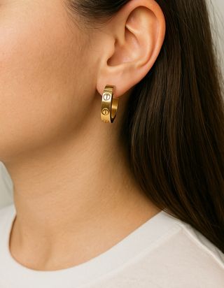 Pendientes Amor Chapado Oro 18k 2cm