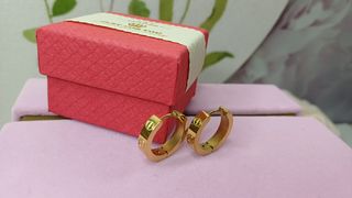 Pendientes Amor Chapado Oro 18k 2cm