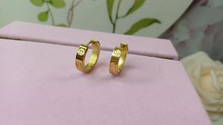 Pendientes Amor Chapado Oro 18k 2cm