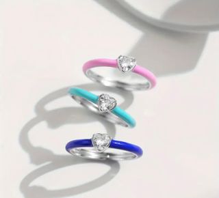 Anillo Plata 925 Zirconia Corazón