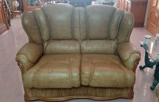 Conjunto Sofás Piel 3+2