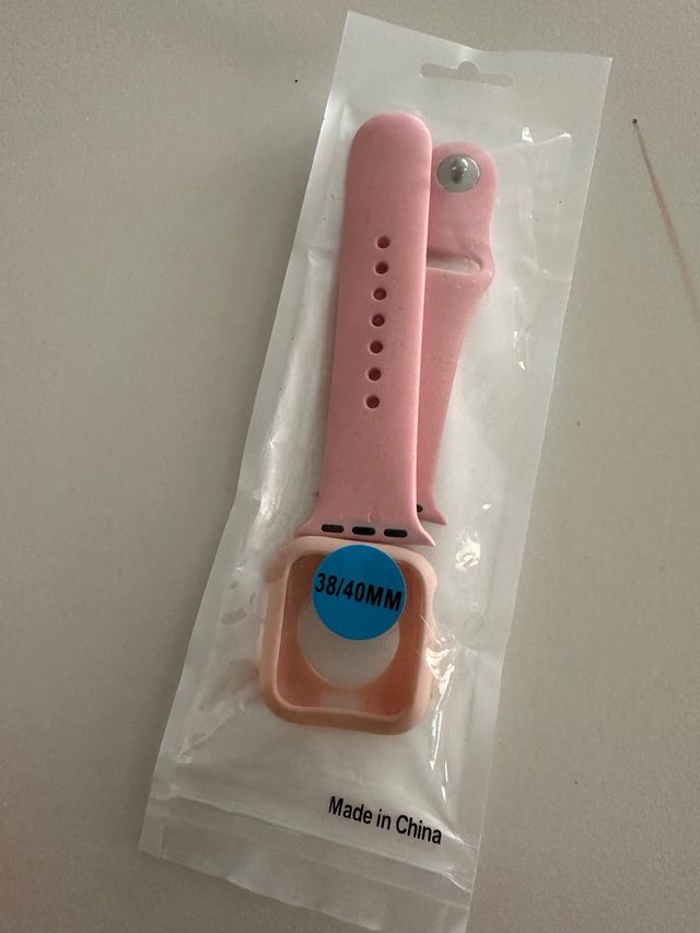 Cinturino e protezione Apple Watch rosa