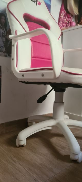 Silla Gaming DRW Blanca y Rosa