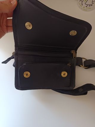 Riñonera de piel con pelo 