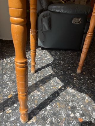 Mesa camilla redonda/ovalada extensible madera.
