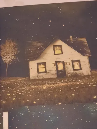 12 Gravuras Paisagem Estrelas e Casas