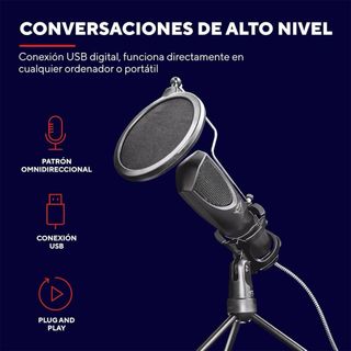 Micrófono USB Trust GXT 232 Mantis Trípode.NUEVO