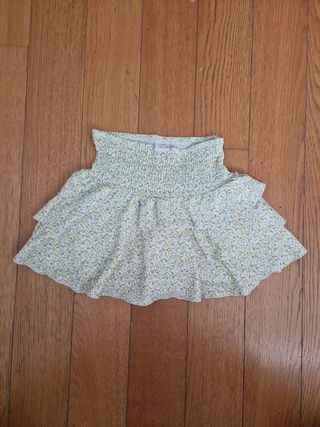 Falda niña Zara floral verde
