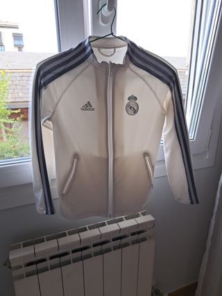 Chaqueta Real Madrid Adidas Blanca Cremallera. 12 