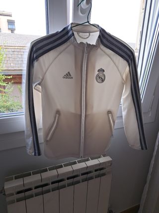 Chaqueta Real Madrid Adidas Blanca Cremallera. 12 
