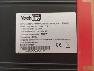 Inversor Vechline SoPure 2000W
