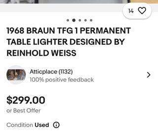 Braun TFG-1 PERMANENT, Dieter Rams 1965