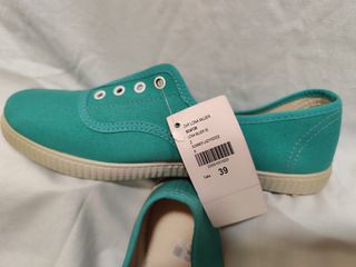 Zapatillas lona verde talla 39