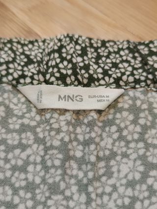 Falda pantalón flores verde y blanco