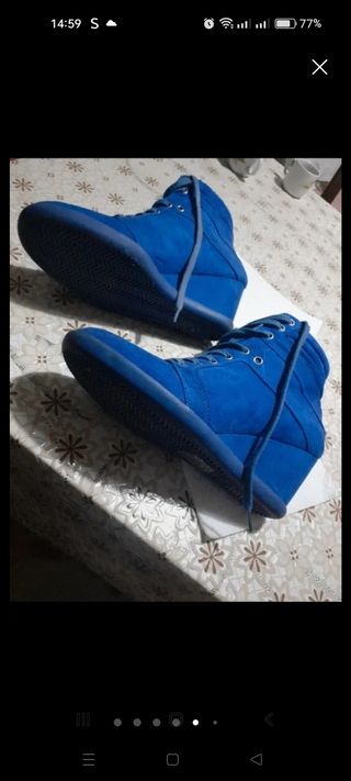 Stivaletti scamosciati blu n.39
