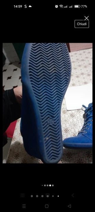 Stivaletti scamosciati blu n.39