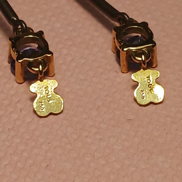 Pendientes Tous Oro 18K Gemas Titanio Multicolor